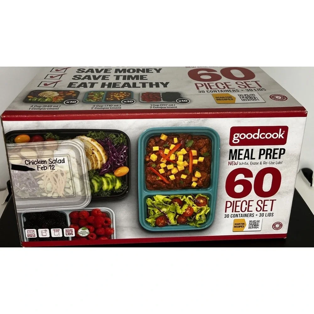 GoodCook Meal Prep Set 60 Pc‎ BPA Free Food Storage Containers NEW
